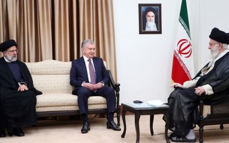 رهبر انقلاب در دیدار رئیسجمهور ازبکستان: ایران به راحتی میتواند ازبکستان را به آبهای آزاد متصل کند