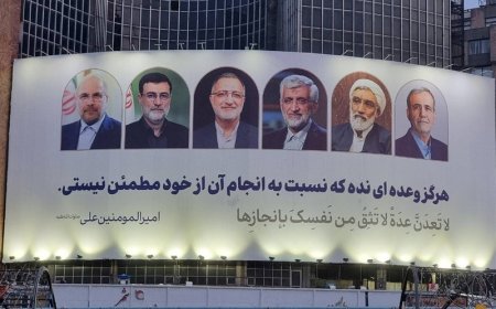 دیوارنگاره جدید میدان ولی&zwnj;عصر (عج) حال و هوای انتخابات گرفت.