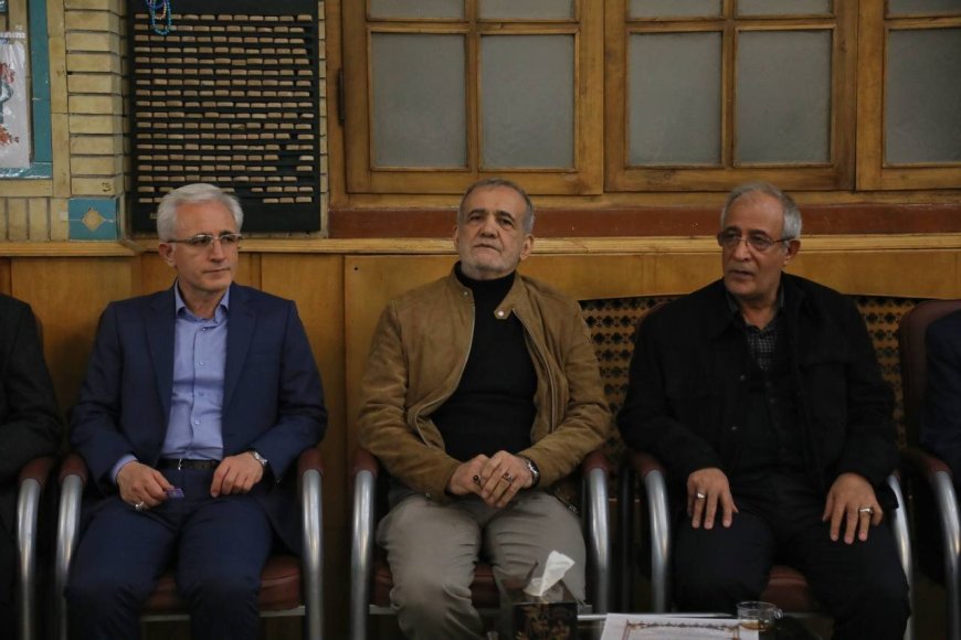 حضور مسعود پزشکیان در مراسم همسر محمدرضا زنوزی مالک باشگاه تراکتور