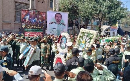 تشییع پیکر مطهر شهيد امنیت در شهرستان بناب